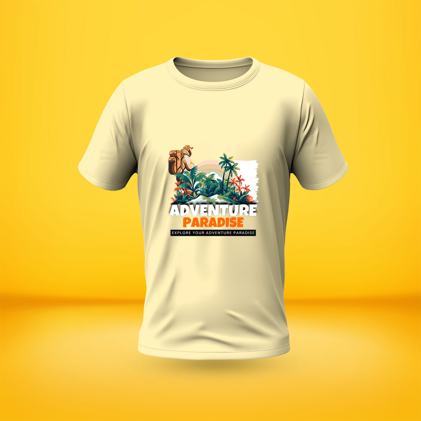 Adventure Paradise Style Premium Front side Printed T-shirt