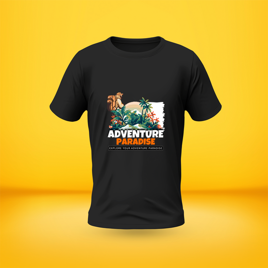 Adventure Paradise Style Premium Front side Printed T-shirt