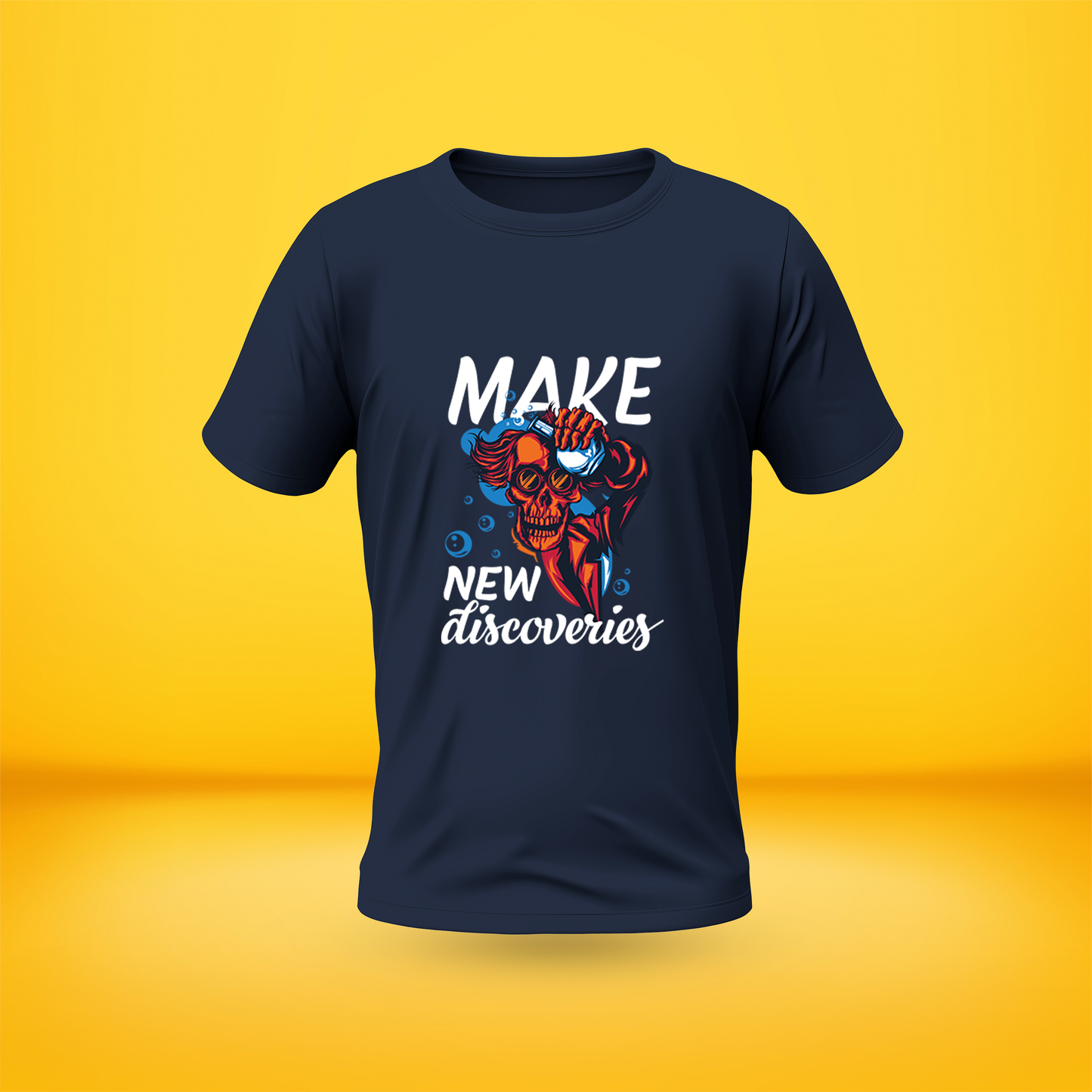 Make New Discoveries Style Premium Front side Printed T-shirt