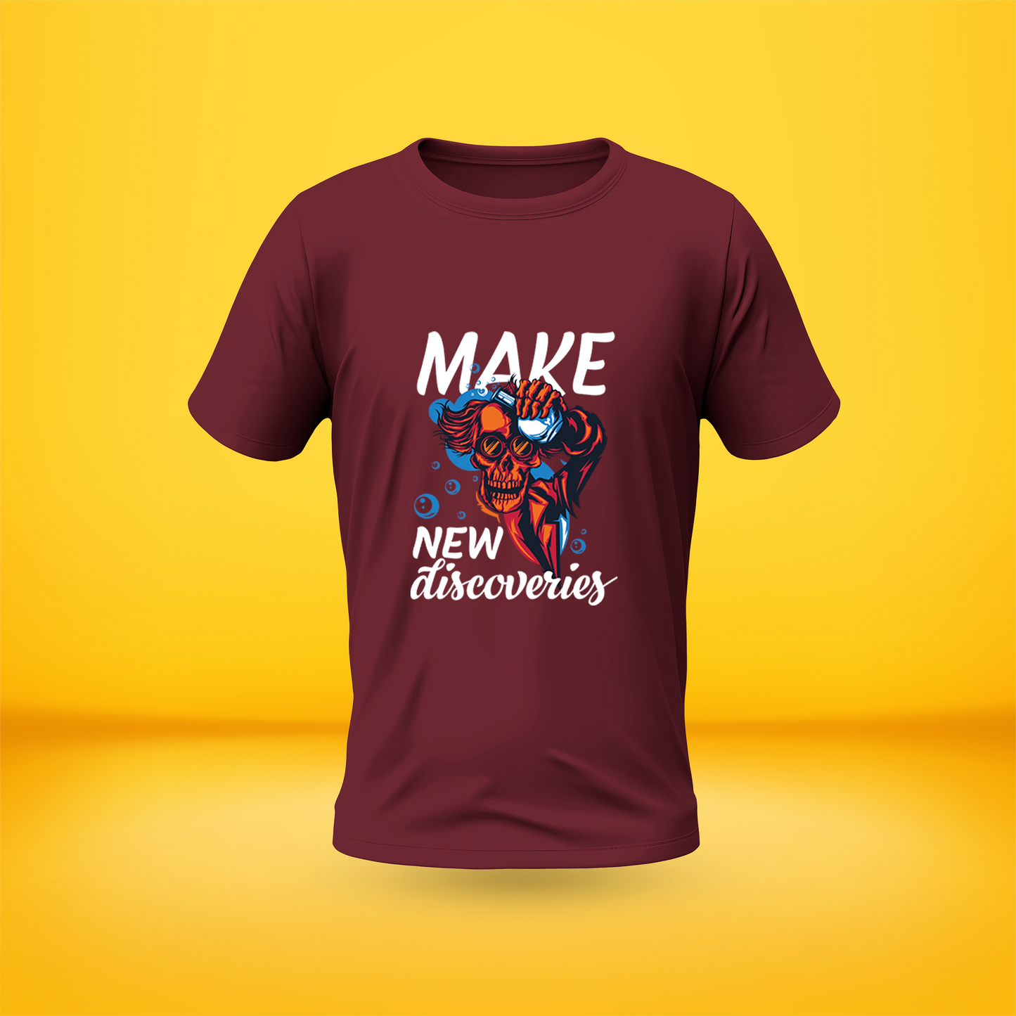 Make New Discoveries Style Premium Front side Printed T-shirt