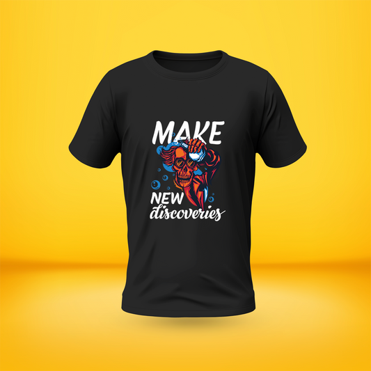 Make New Discoveries Style Premium Front side Printed T-shirt