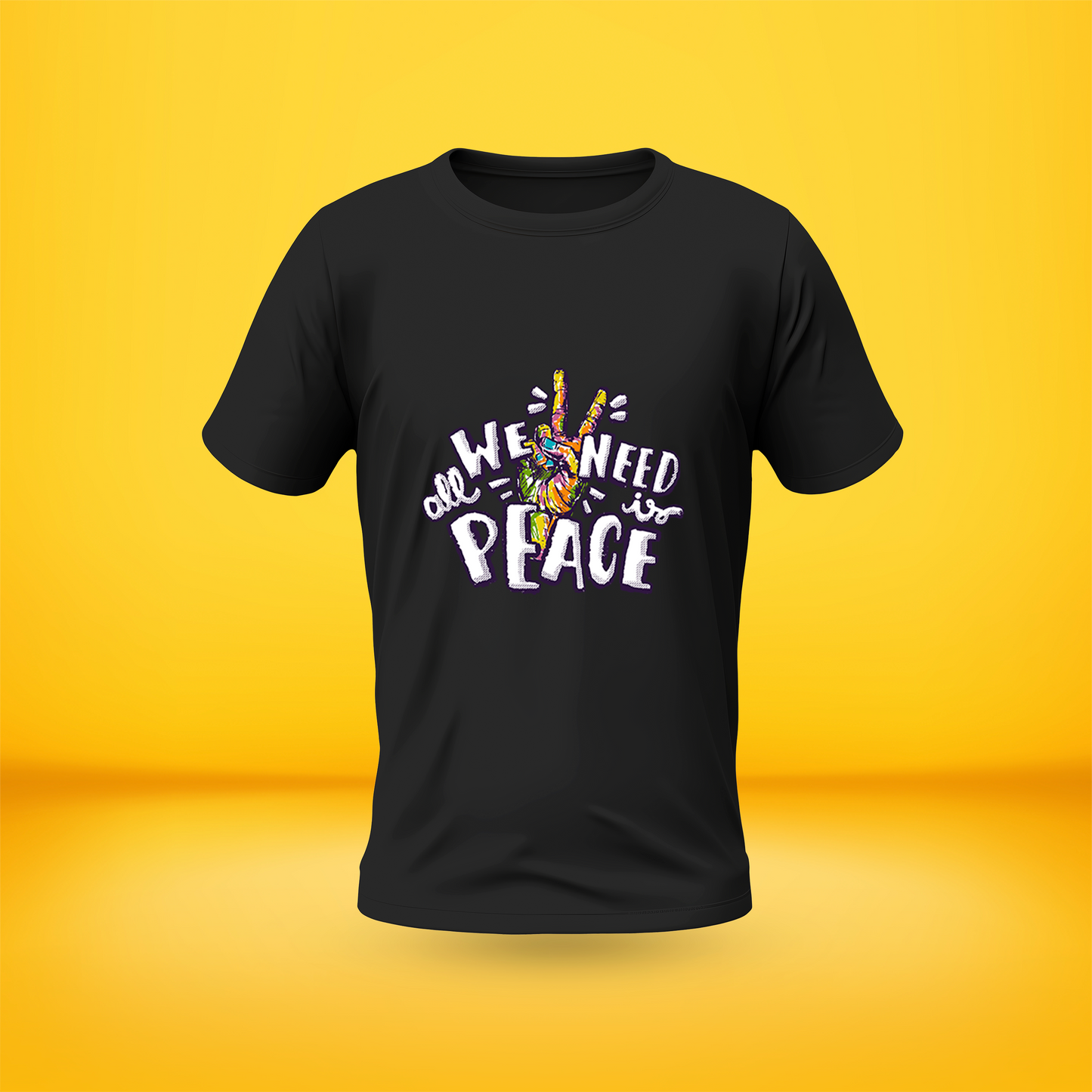 We Need All Peace Style Premium Front side Printed T-shirt